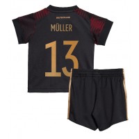 Nemecko Thomas Muller #13 Vonkajší Detský futbalový dres MS 2022 Krátky Rukáv (+ trenírky)